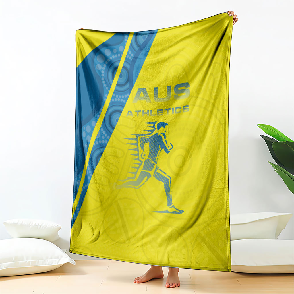 Australian Athletics Blanket Modern Indigenous Circle Pattern Sport Art