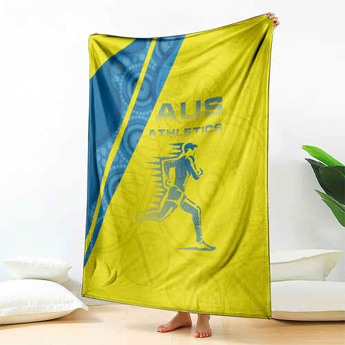 Australian Athletics Blanket Modern Indigenous Circle Pattern Sport Art