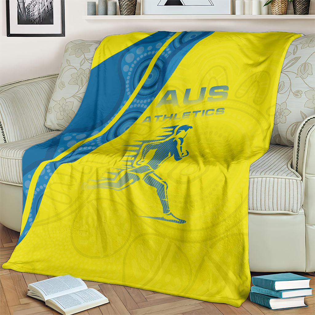 Australian Athletics Blanket Modern Indigenous Circle Pattern Sport Art