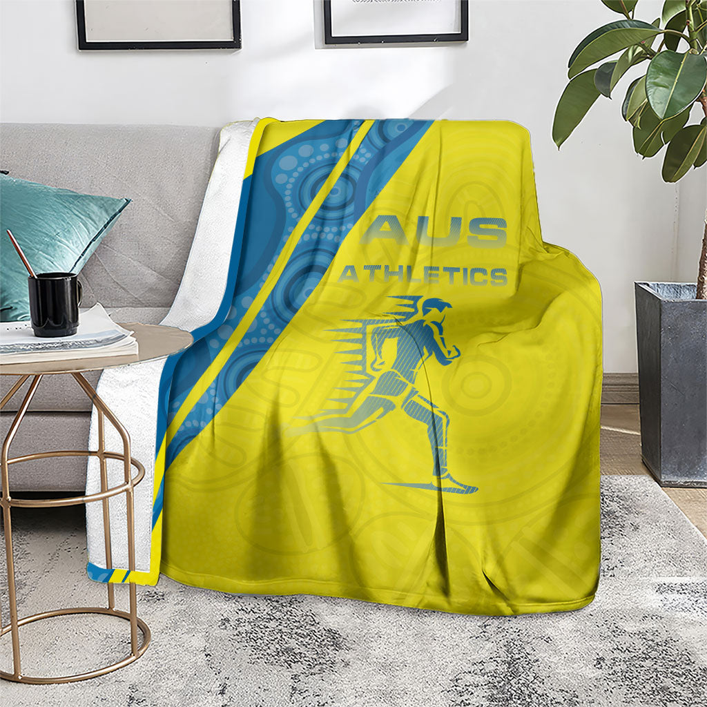 Australian Athletics Blanket Modern Indigenous Circle Pattern Sport Art
