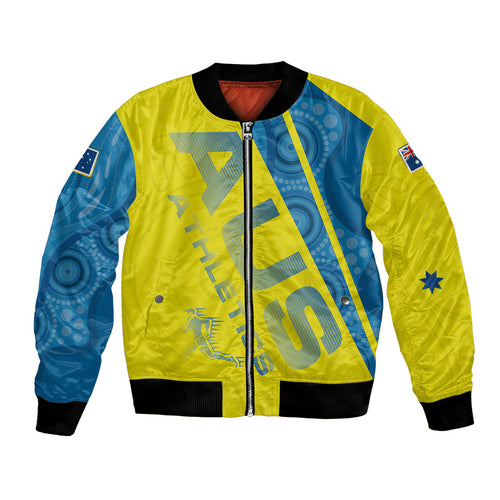 Australian Athletics Bomber Jacket Modern Indigenous Circle Pattern Sport Art