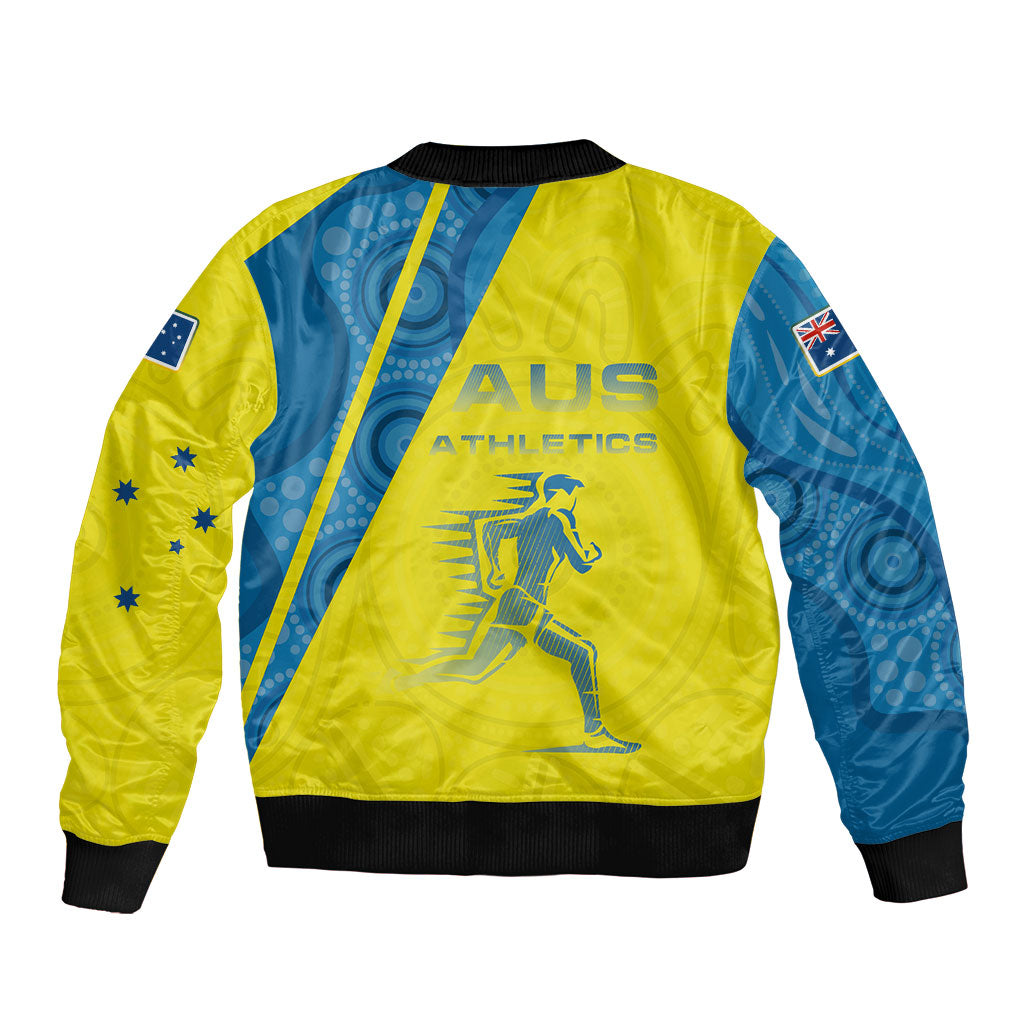 Australian Athletics Bomber Jacket Modern Indigenous Circle Pattern Sport Art