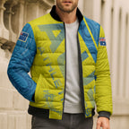 Australian Athletics Bomber Puffer Jacket Modern Indigenous Circle Pattern Sport Art