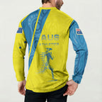 Australian Athletics Button Sweatshirt Modern Indigenous Circle Pattern Sport Art