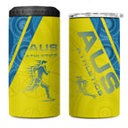 Australian Athletics 4 in 1 Can Cooler Tumbler Modern Indigenous Circle Pattern Sport Art