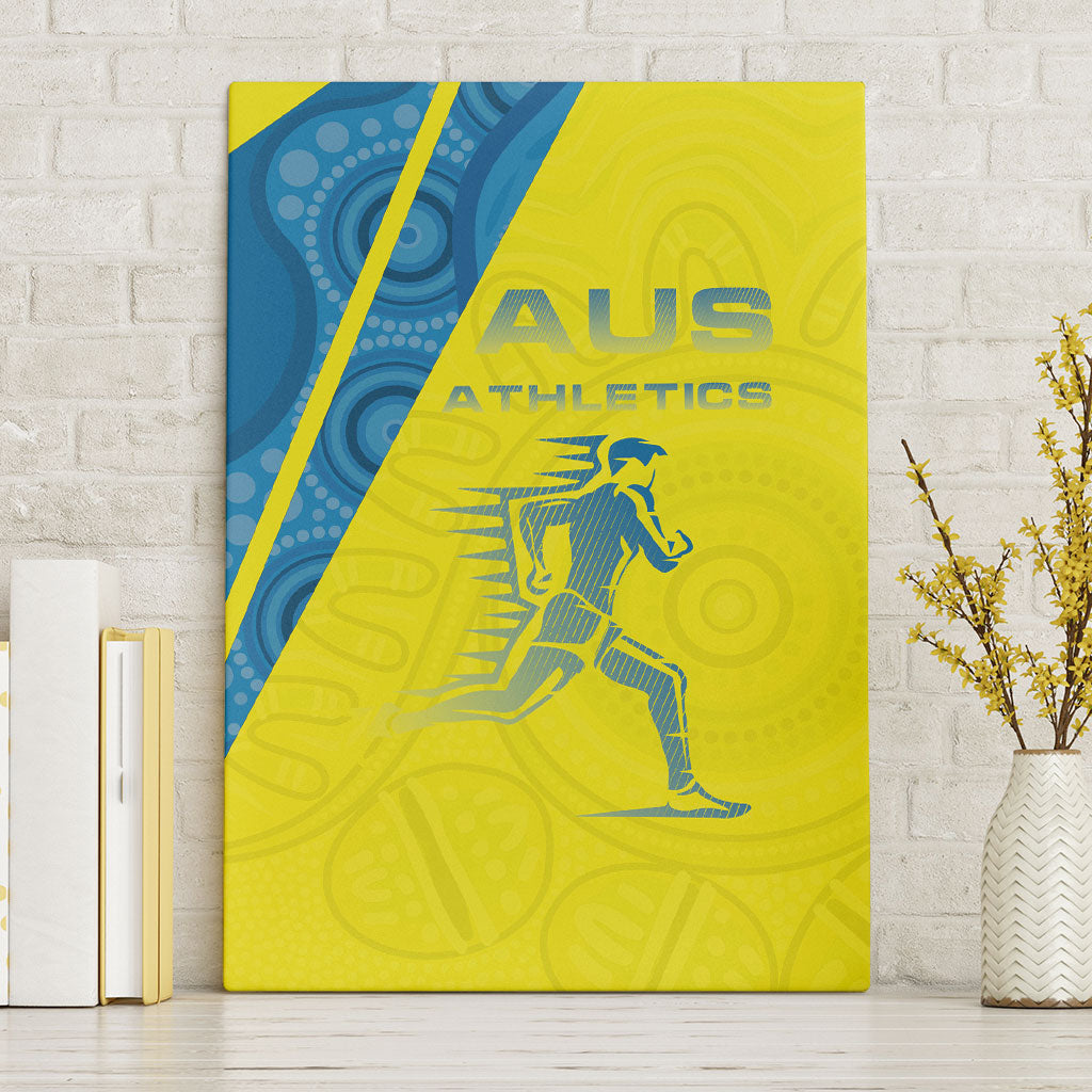 Australian Athletics Canvas Wall Art Modern Indigenous Circle Pattern Sport Art