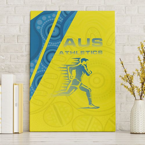 Australian Athletics Canvas Wall Art Modern Indigenous Circle Pattern Sport Art