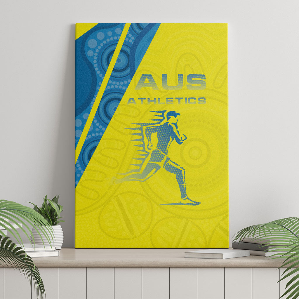 Australian Athletics Canvas Wall Art Modern Indigenous Circle Pattern Sport Art