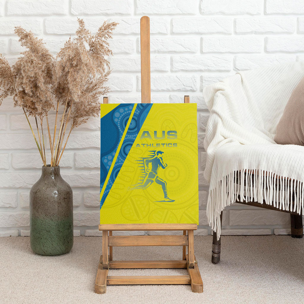 Australian Athletics Canvas Wall Art Modern Indigenous Circle Pattern Sport Art