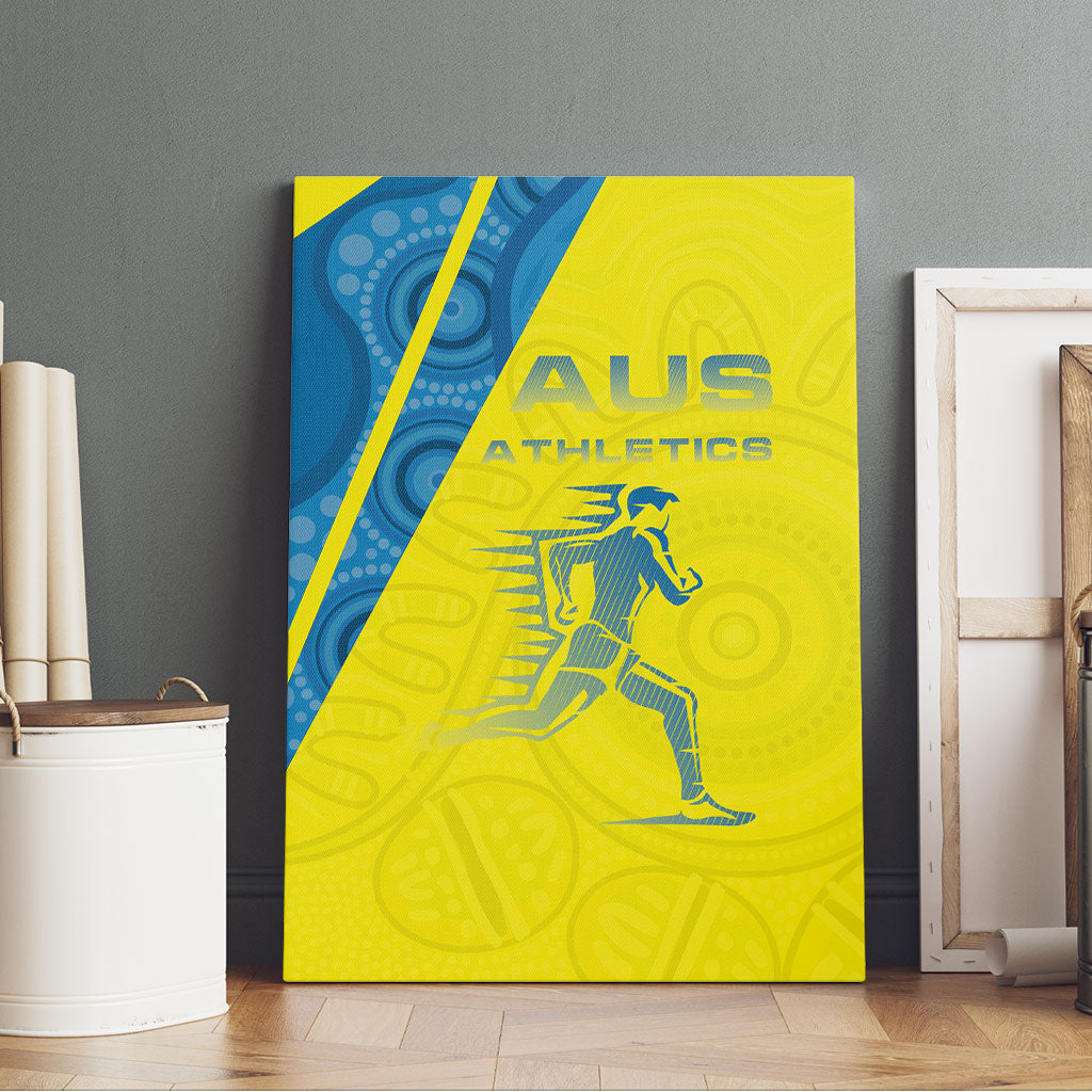 Australian Athletics Canvas Wall Art Modern Indigenous Circle Pattern Sport Art