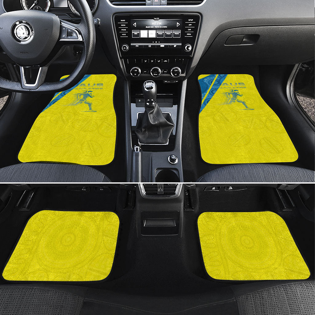 Australian Athletics Car Mats Modern Indigenous Circle Pattern Sport Art