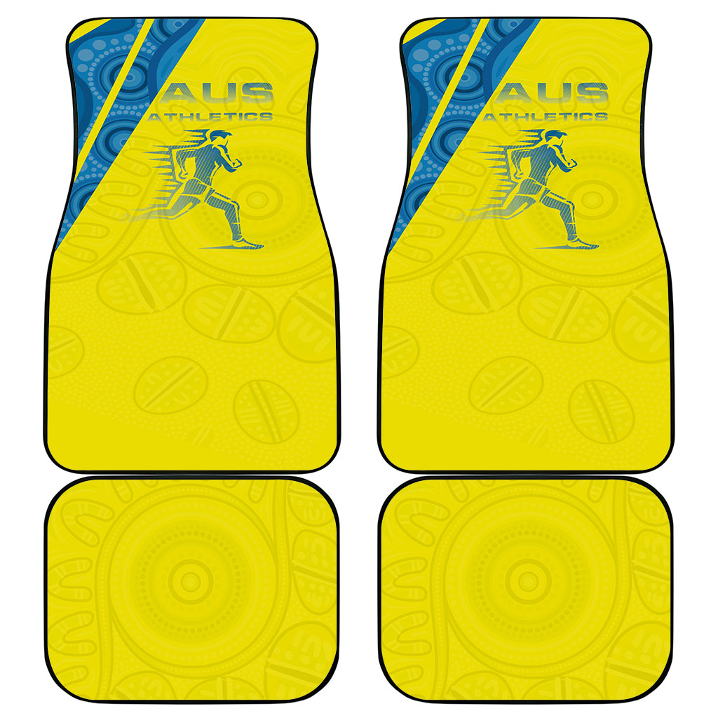Australian Athletics Car Mats Modern Indigenous Circle Pattern Sport Art
