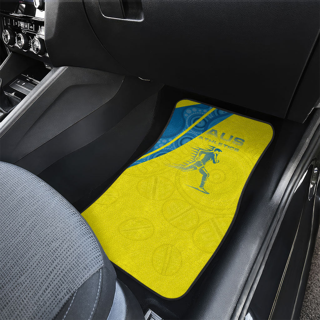 Australian Athletics Car Mats Modern Indigenous Circle Pattern Sport Art