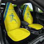 Australian Athletics Car Seat Cover Modern Indigenous Circle Pattern Sport Art