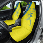Australian Athletics Car Seat Cover Modern Indigenous Circle Pattern Sport Art