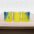 Australian Athletics Ceramic Mug Modern Indigenous Circle Pattern Sport Art