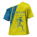 Australian Athletics Cross Shoulder Shirt Modern Indigenous Circle Pattern Sport Art