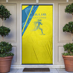 Australian Athletics Door Cover Modern Indigenous Circle Pattern Sport Art
