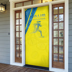 Australian Athletics Door Cover Modern Indigenous Circle Pattern Sport Art
