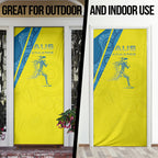 Australian Athletics Door Cover Modern Indigenous Circle Pattern Sport Art