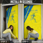 Australian Athletics Door Cover Modern Indigenous Circle Pattern Sport Art