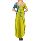 Australian Athletics Family Matching Summer Maxi Dress and Hawaiian Shirt Modern Indigenous Circle Pattern Sport Art