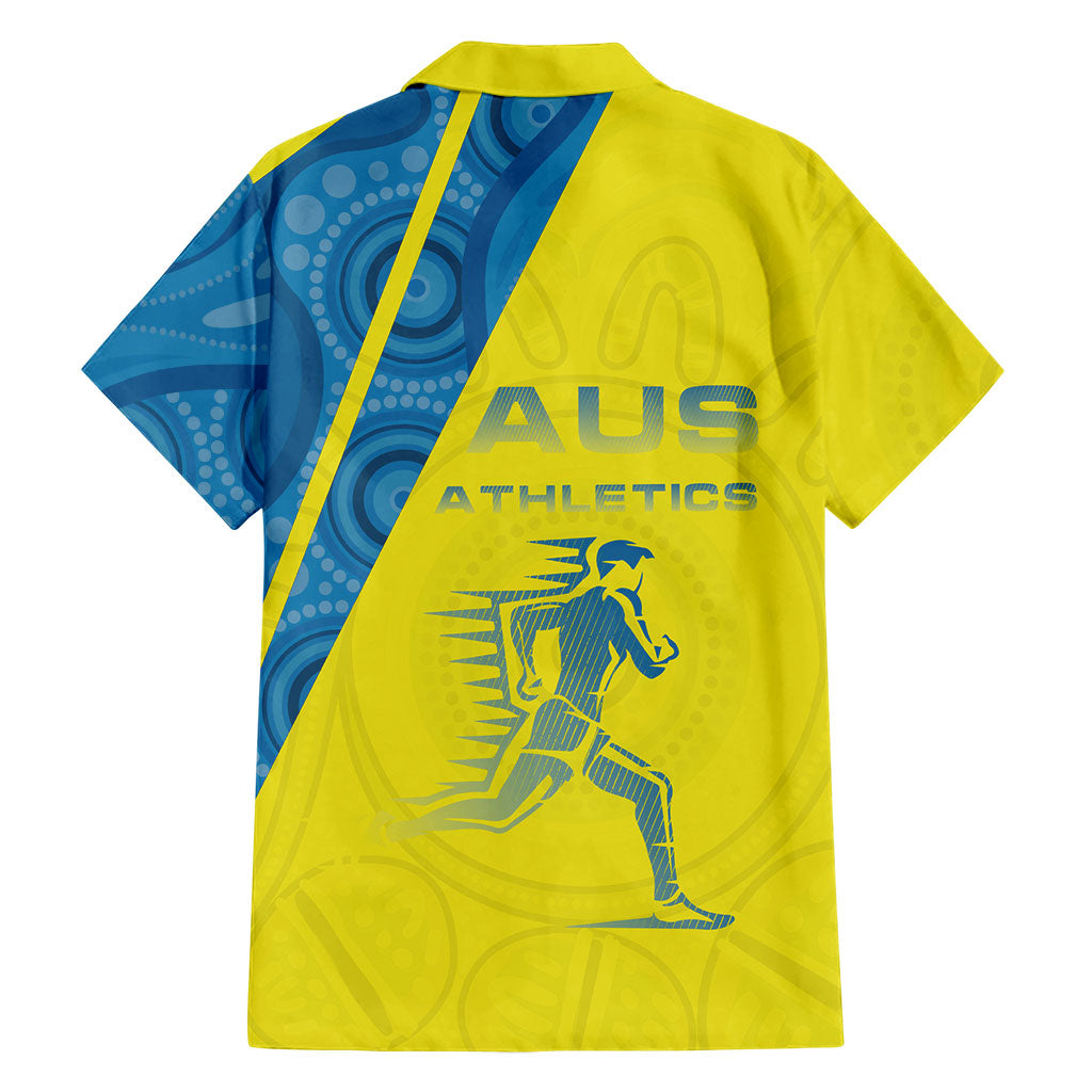 Australian Athletics Family Matching Tank Maxi Dress and Hawaiian Shirt Modern Indigenous Circle Pattern Sport Art