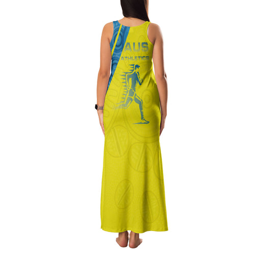 Australian Athletics Family Matching Tank Maxi Dress and Hawaiian Shirt Modern Indigenous Circle Pattern Sport Art