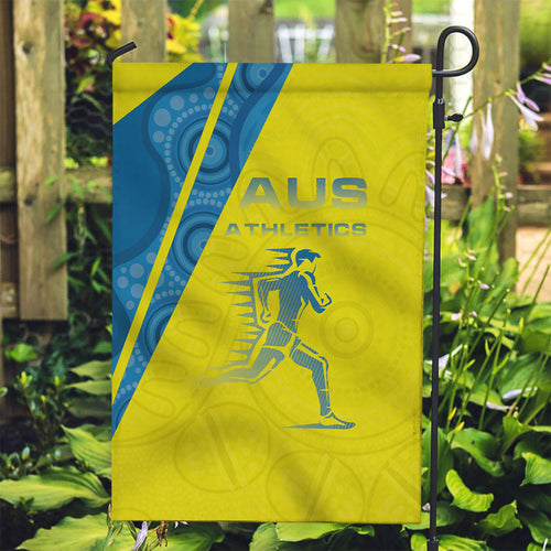 Australian Athletics Garden Flag Modern Indigenous Circle Pattern Sport Art