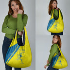 Australian Athletics Grocery Bag Modern Indigenous Circle Pattern Sport Art