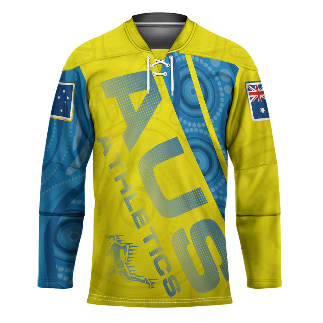 Australian Athletics Hockey Jersey Modern Indigenous Circle Pattern Sport Art