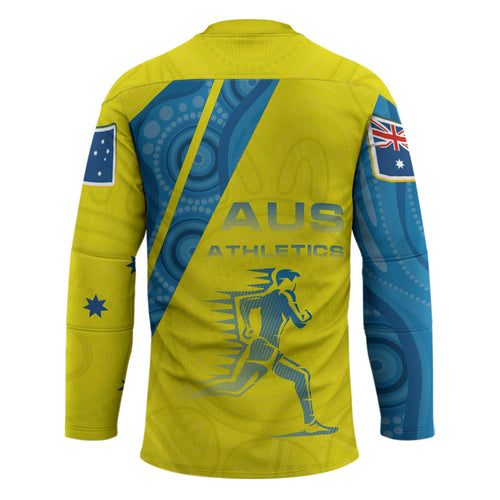 Australian Athletics Hockey Jersey Modern Indigenous Circle Pattern Sport Art
