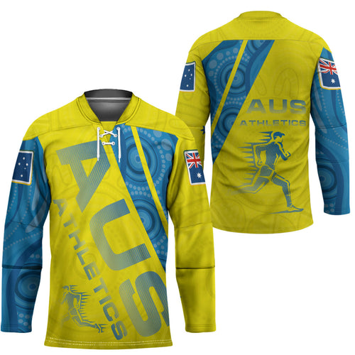 Australian Athletics Hockey Jersey Modern Indigenous Circle Pattern Sport Art