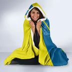 Australian Athletics Hooded Blanket Modern Indigenous Circle Pattern Sport Art