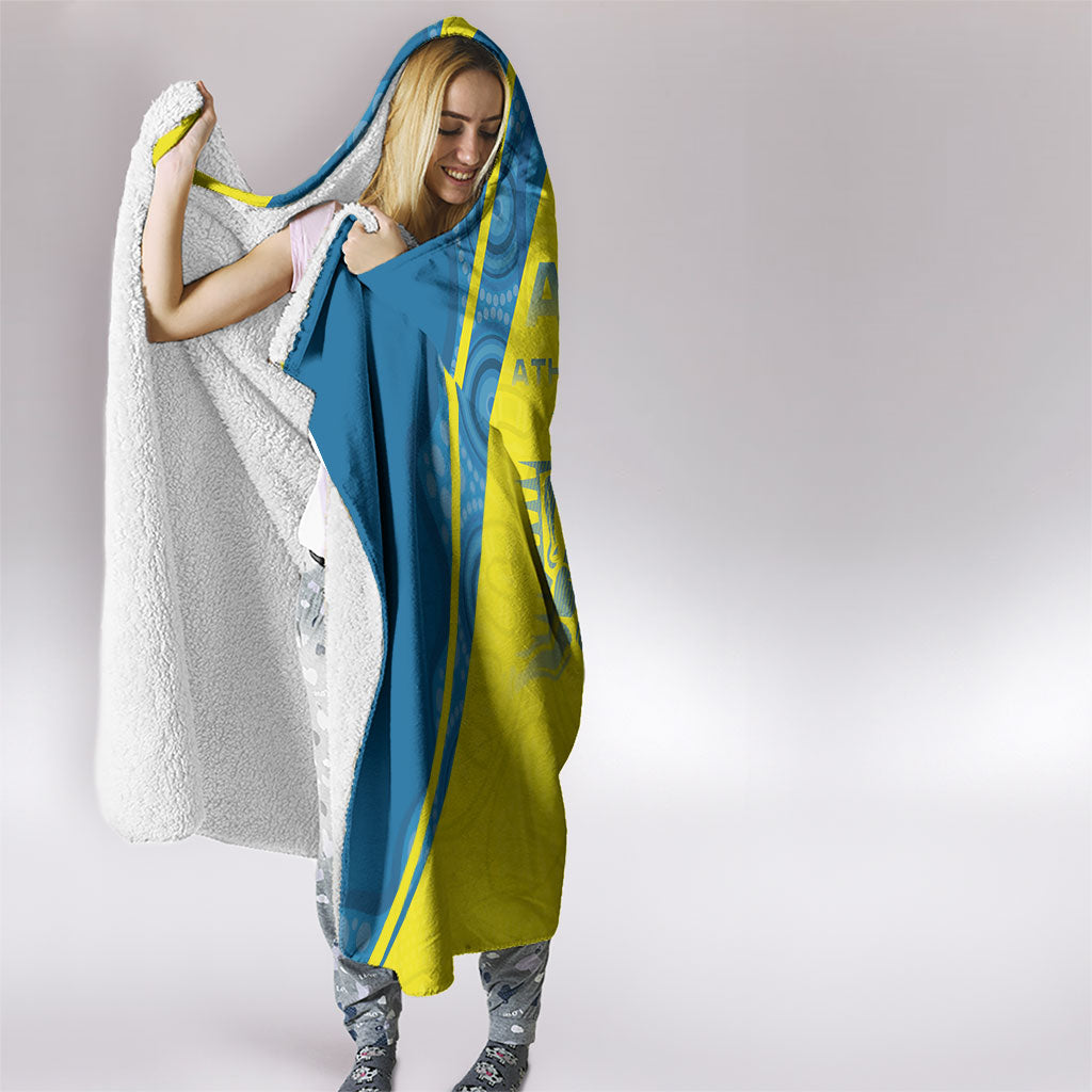 Australian Athletics Hooded Blanket Modern Indigenous Circle Pattern Sport Art
