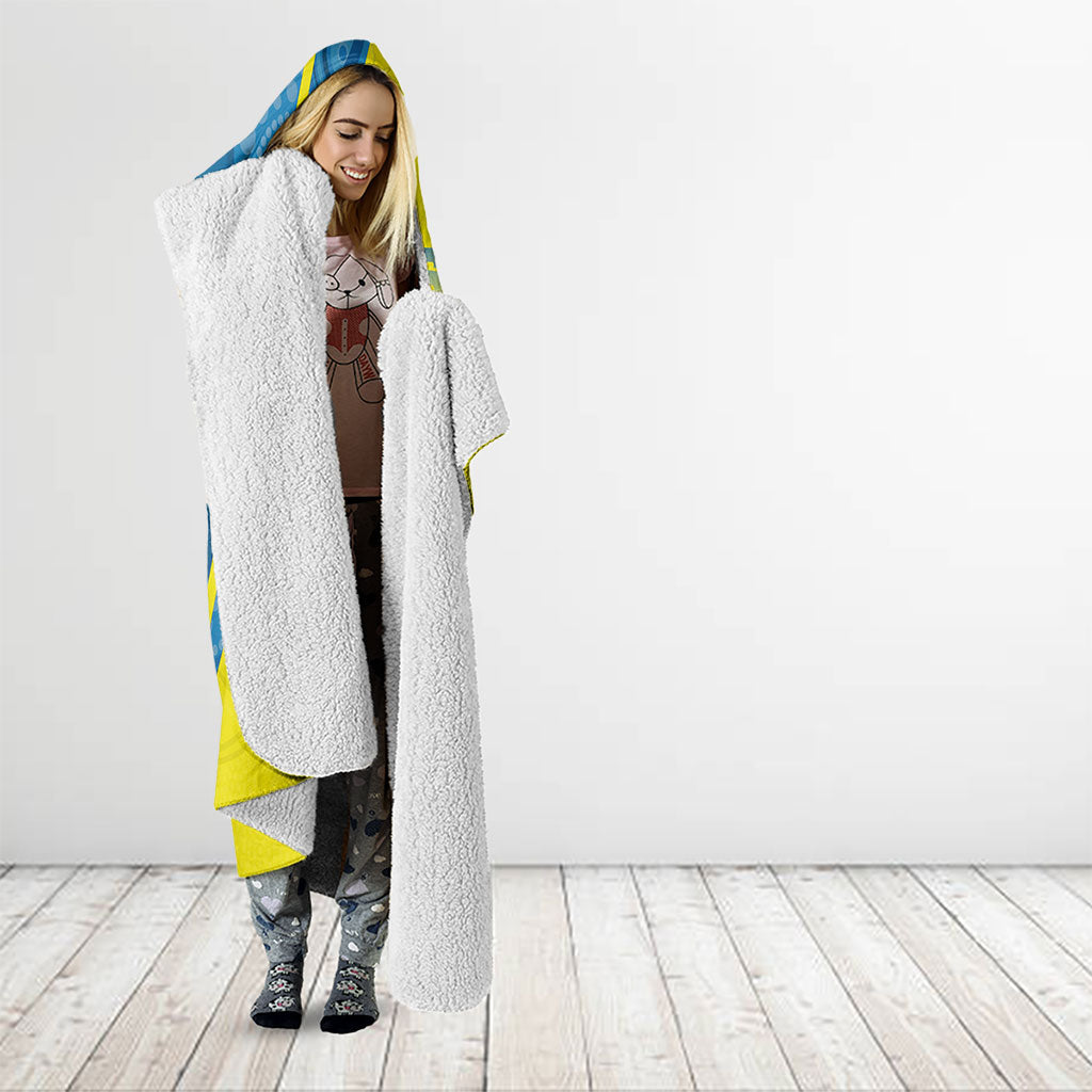 Australian Athletics Hooded Blanket Modern Indigenous Circle Pattern Sport Art