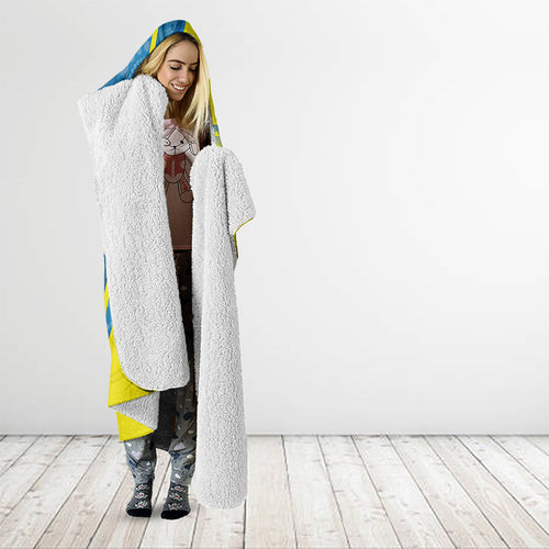Australian Athletics Hooded Blanket Modern Indigenous Circle Pattern Sport Art