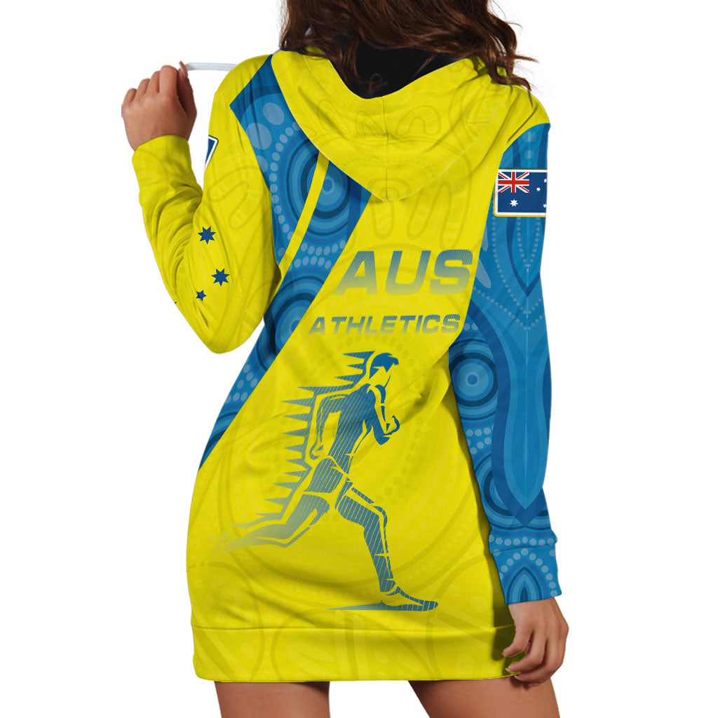 Australian Athletics Hoodie Dress Modern Indigenous Circle Pattern Sport Art
