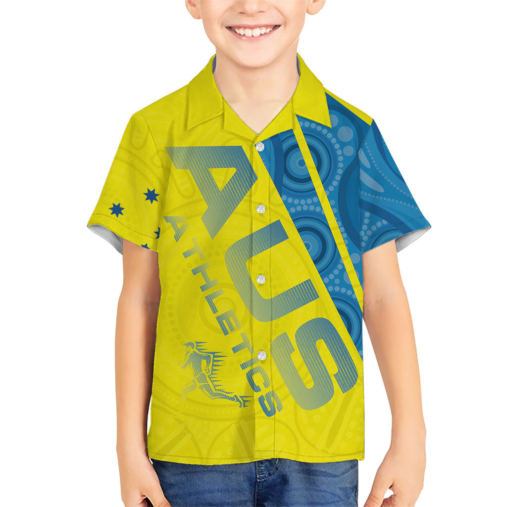 Australian Athletics Kid Hawaiian Shirt Modern Indigenous Circle Pattern Sport Art