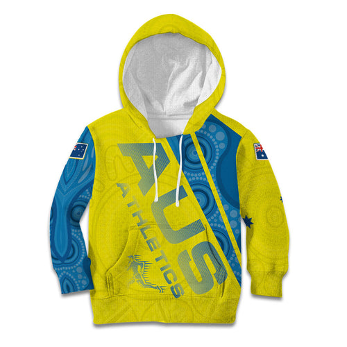 Australian Athletics Kid Hoodie Modern Indigenous Circle Pattern Sport Art