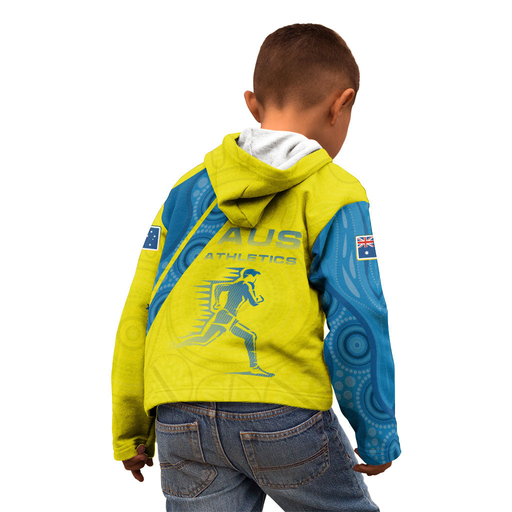 Australian Athletics Kid Hoodie Modern Indigenous Circle Pattern Sport Art