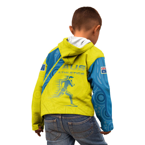 Australian Athletics Kid Hoodie Modern Indigenous Circle Pattern Sport Art