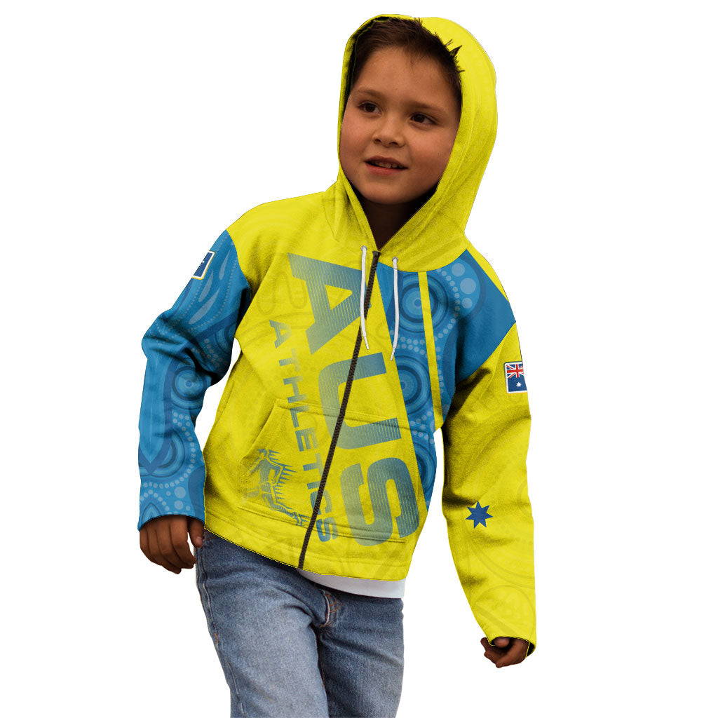 Australian Athletics Kid Hoodie Modern Indigenous Circle Pattern Sport Art