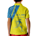 Australian Athletics Kid Polo Shirt Modern Indigenous Circle Pattern Sport Art