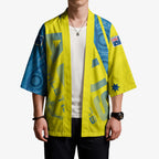 Australian Athletics Kimono Modern Indigenous Circle Pattern Sport Art