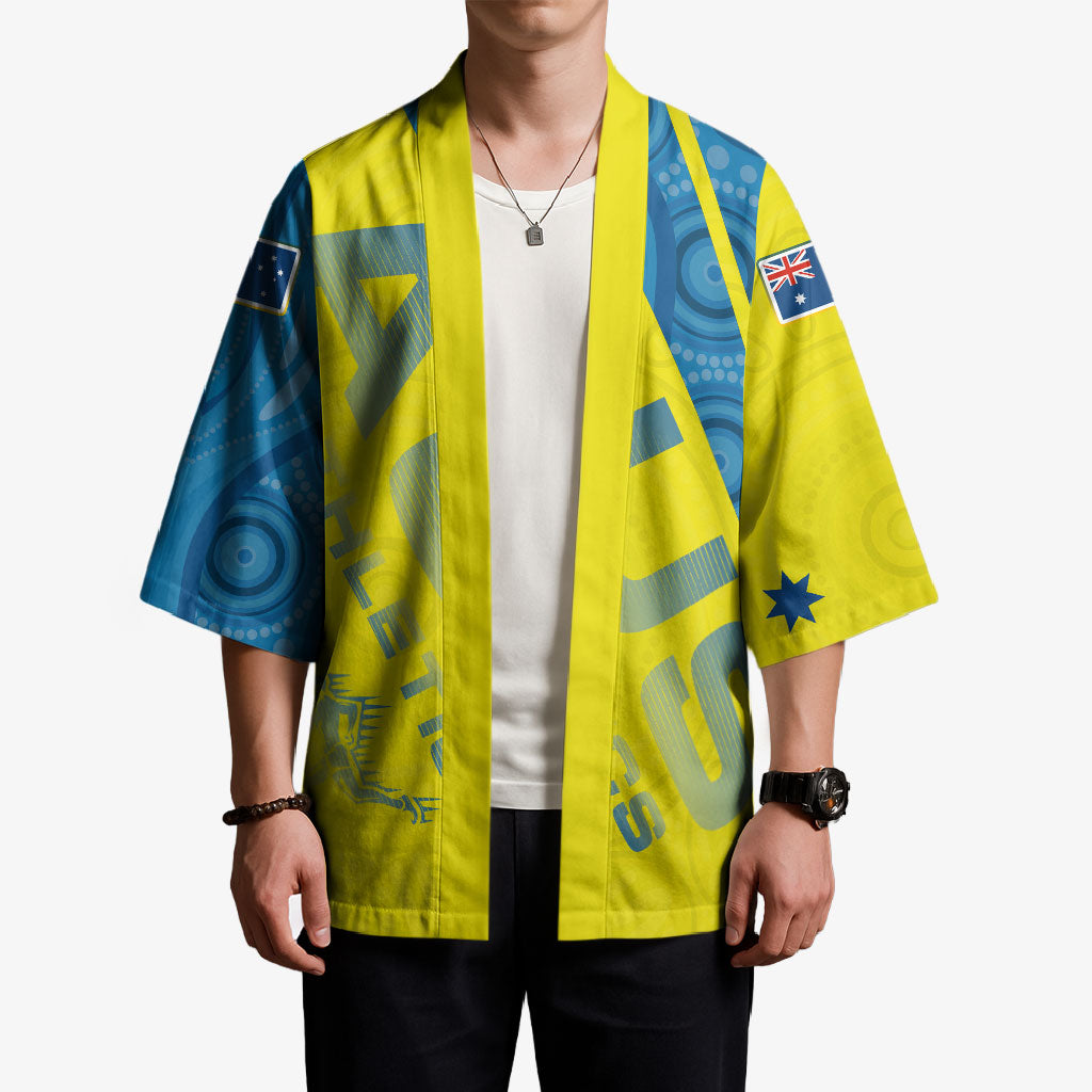 Australian Athletics Kimono Modern Indigenous Circle Pattern Sport Art