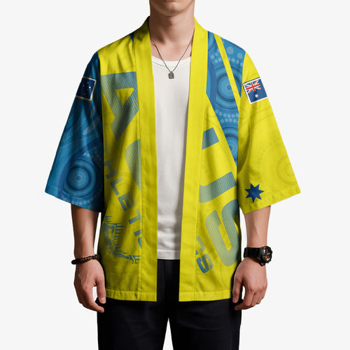 Australian Athletics Kimono Modern Indigenous Circle Pattern Sport Art