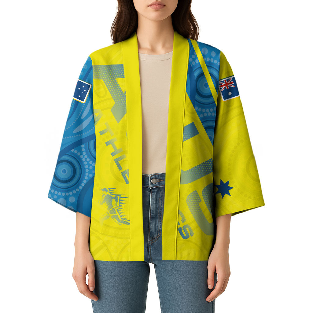 Australian Athletics Kimono Modern Indigenous Circle Pattern Sport Art