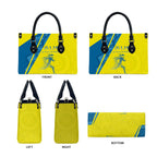 Australian Athletics Leather Bag Modern Indigenous Circle Pattern Sport Art