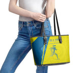 Australian Athletics Leather Tote Bag Modern Indigenous Circle Pattern Sport Art
